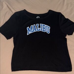 Malibu Crop Black T-Shirt